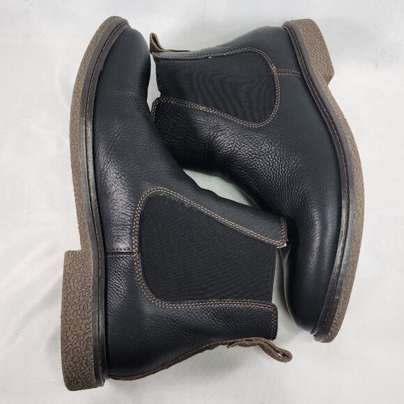 Dockers Florsheim Leather Slip On Ankle Boots Black Classic Anti Slip Size Men 9 - Picture 5 of 9